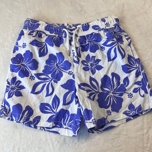 Soobaya Purple Hawaiian Flower Swim Shorts Trunks Men's size Large - Picture 11 of 11